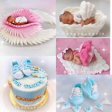 Taufe Babyparty Kreuz Name Flügel Deko Taufdeko Tortendeko Tortenfiguren Fondant