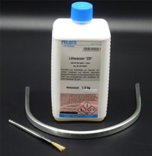 1 Stange Dachdecker Zinn Sn91Zn9 +1Kg Lötwasser ZD+Pinsel für Zink Titanzink