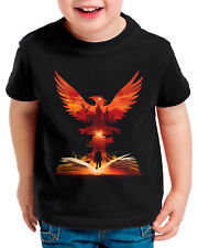 Phoenix Kinder T-Shirt eule zauberstab besen zauberschule