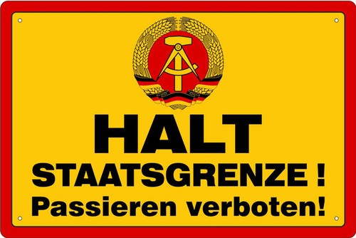 Blechschild halt staatsgrenze - blechschild,