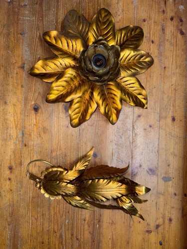 Vintage wandlampe gold - wandlampe,
