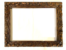 Bilderrahmen alt Holz geschnitzt braun Farben Belgien um 1900 Falz: 36x26 R55