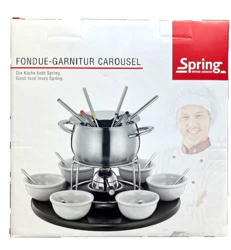 Spring fondue set carousel - fondue,