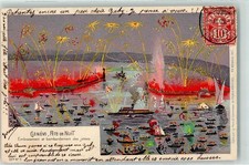 13251963 - Genève Fete de Nuit Seitenraddampfer Boot Feuerwerk Genf 1905
