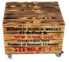 COUCHTISCH TISCH KLEINTISCH BEISTELLTISCH GEFLAMMTE OBSTKISTE LOFT DESIGN ALT 