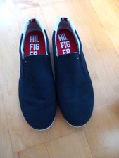 Tommy Hilfiger Herren Schuhe, Slipper Größe 44, Baumwolle dunkelblau