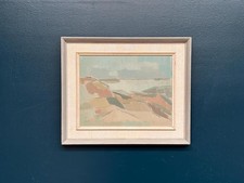 Mid century öl auf platte - auf,