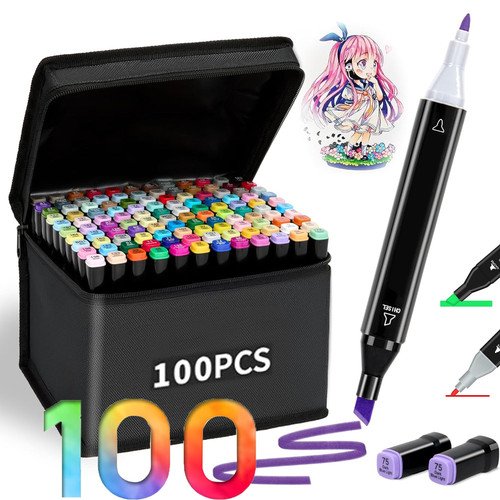 100 farben marker stifte - farben,