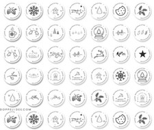 35 runde Mini Papier Sticker