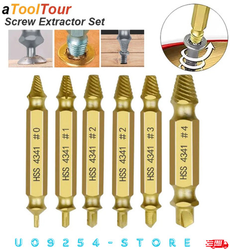 Damaged screw extractor - damaged, extractor-set