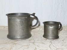 2 Stück Antike Zinnbecher -