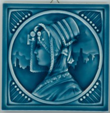 Jugendstil Fliese Kachel Art Nouveau Tile · Firma WESSEL