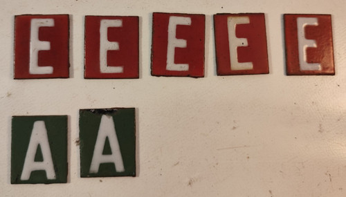 Emaille schild buchstabe e - buchstabe,