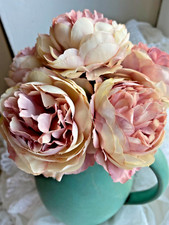 5 Stück Set Pfingstrosen ROSA Hochzeit Deko Tischdeko Vintage Look Shabby