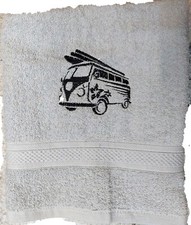 Geschenk-Set Handtuch und Duschtuch  bestickt Handmad  Nostalgie Fahrzeug  NEU