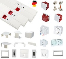 Brüstungskanal Elektro Fensterbank Kanal 50x80/100/150 wählbar+Zubehör  Reinweiß