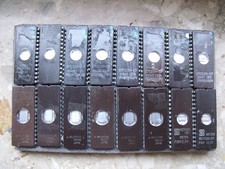 ELEKTRONIK BAUTEILE*16x EPROMs*M27C128A*KERAMIK*KONVOLUT*GEBRAUCHT