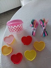 Rice Melamin Gabeln Dose Herzen Set Rosa
