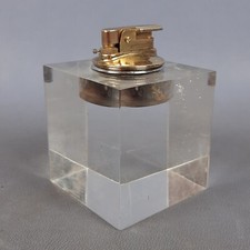 Tischfeuerzeug Blitz Würfel Plexiglas Und Metall Vintage 70er Jahre