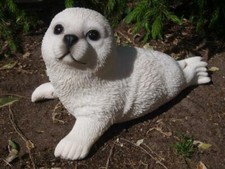 Robbe Deko Figur Seehund weiß