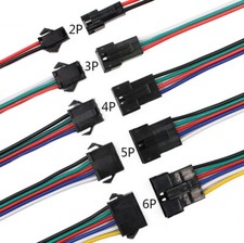 ✅ JST SM Stecker Buchse mi Kabel 15cm LED Streifen 2 3 4 5 6 Pin Connector Draht