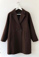 Hallhuber Wollmantel Dunkelbraun Braun Doubleface Mantel Wolle Jacke Übergang 36