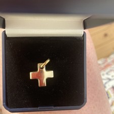 Gold Kreuz Anhänger , 14 Karat 1,6 Cm Auf Beiden Seiten gleich schön  glänzend