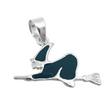 Anhänger 10x16mm Hexe schwarz