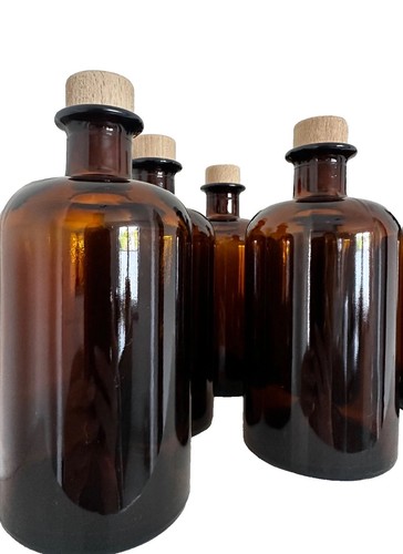 Apothekerflaschen braun - 4x,