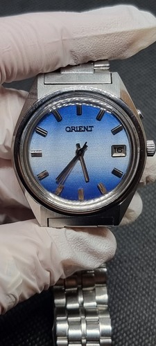 Orient handaufzug 1970 blau - orient,