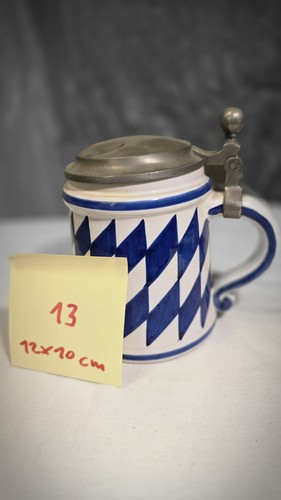 Bierkrug mit zinndeckel - bierkrug,