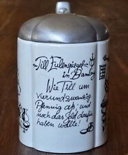 Krug mit Zinndeckel "Till Eulenspiegel in Bamberg" Rosenthal, Björn Wiinblad