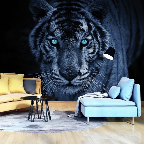Vlies fototapete tiger - tiger, schwarz