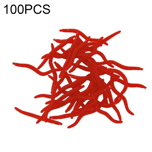 100 stück weich rot regenwurm - 100,
