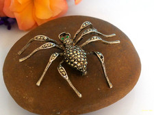 Wunderschöne antike Brosche Silber 935, Art Deko, zauberhafte Spinne, Markasiten