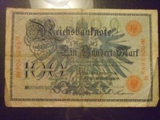 Geldschein - Deutsches Reich - 100 Mark - 07.02.1908 - Rotes Siegel