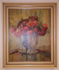 ANNA SOPHIE GASTEIGER: Rosen in prunkvoller Vase * alter Druck mit tollen Farben