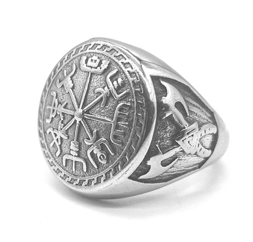 Edelstahl ring vegvisir - ring,