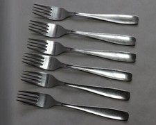 WMF Berlin 3800 cromargan 6 x Gabel / Gabeln, Dreiecksmarke, ca 19.2 cm lang