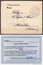 Feldpostbrief 1917 Stempel K.D. Feldpostexped u.A. geprüft Befund Haspel BPP