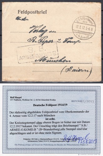 Feldpostbrief 1917 stempel - feldpostbrief,