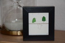 Seeglas bild vogelpaar auf - seeglas-bild, "vogelpaar