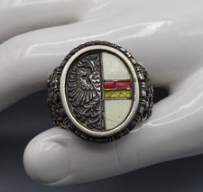 K.u.K. Monarchie: Patriotischer Wappenring/ Fingerring aus 800 Silber + Emaille