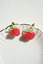 Handgemachte Ohrringe Erdbeere