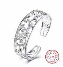 Armspange Damen Unisex Sterling Silber 925 Armband Armreif Flexibel