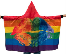 Regenbogen LGBT Flagge Umhang 90x146 cm Wetterfest CSD Pride Cape Polyester