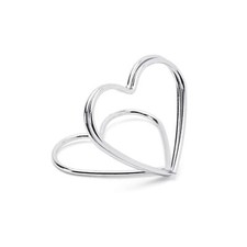 Tischkarten-Halter silber Herz