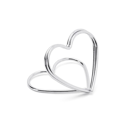 Tischkarten halter silber herz - tischkarten-halter,