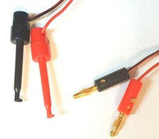  1m Prüfkabel Tester 4mm Bananenstecker - Haken - Kabel für Multimeter Prüfgerät