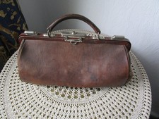 Alte Doktortasche Arzttasche Arztkoffer Ledertasche  Hebammen Tasche Koffer Arzt